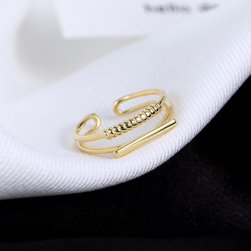 Banyan Tree S925 Silver Adjustable Double-Layer Cold Style Ring for Women