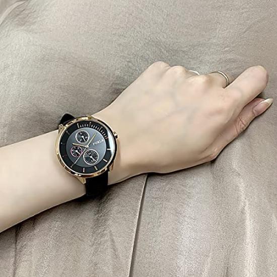 Furla Часы Metropolis Rose Gold Black Leather с дисплеем календаря R4251102527 [FURLA] Женские [Товар]