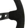 Racing Sport Suede Steering Wheel 14inch 350mm Car Steering Wheel Deep Dish 90mm Black OM25S0