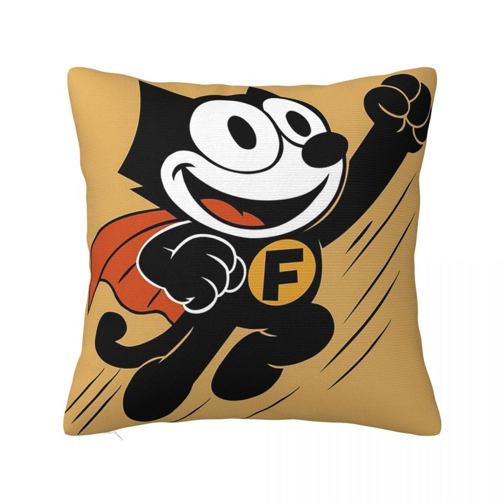 Vintage Felix The Cat Cartoon Square Pillowcase Cushion Cover Pillow Case Throw Pillow Cover for Home Bedroom Car