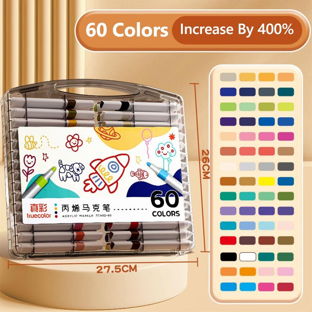 12-60 Colors Stackable Color Watercolor Pen Washable Art Painting Markers  School Office
