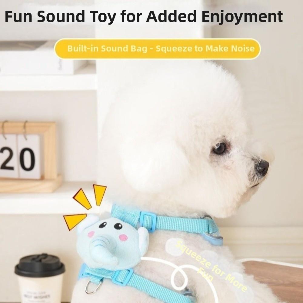 Adjustable Dog Vest Harness Breathable Pet Walking Leash Cute Cat Traction Rope Daily Walking