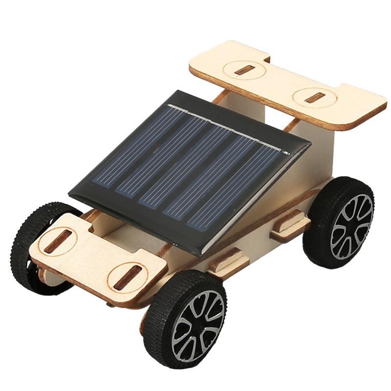 Солнечный Автомобиль Лунный Исследовательский Автомобиль Детская Ручная Сборка Модели DIY 3D Деревянная Головоломка Научно-Образовательные Игрушки