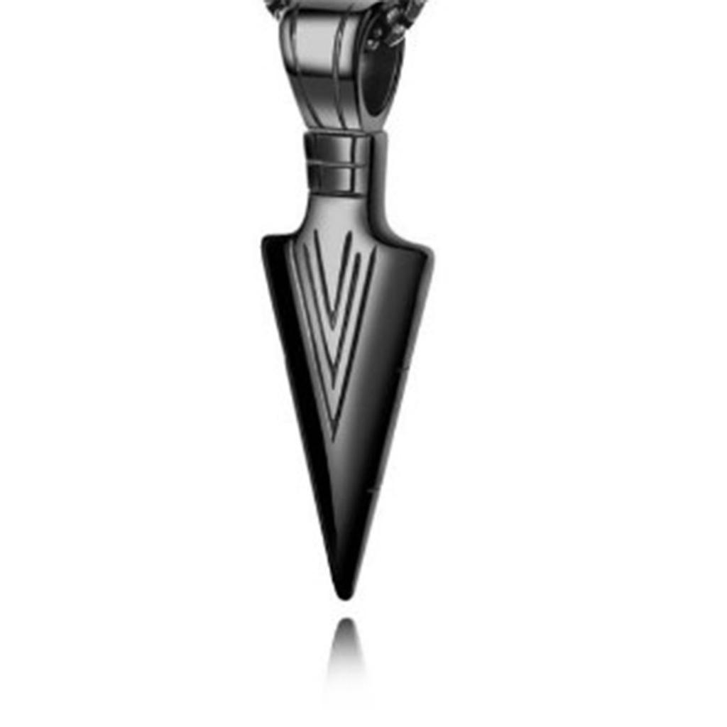 Cool Arrowhead Pendant Stainless Steel Necklace 60cm Chain Vintage Style for Men Boys Teens