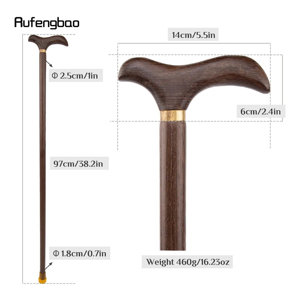 Yellow Wooden Traditional Single Joint Walking Stick Decorative Cospaly Party Wood Walking Cane Halloween Mace Wand Crosier 97cm