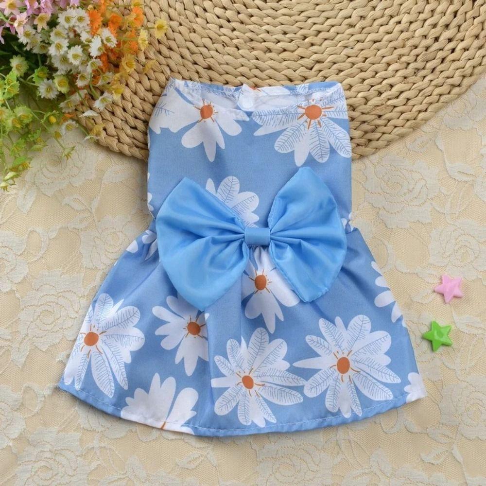 Floral Printed Puppy Princess Skirt XS-XXL Pet Skirt Cat Costume Cat Dog Dress Poodle