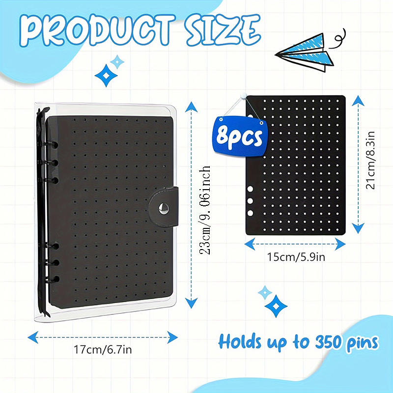Portable Brooch Storage Book Pin Dust-proof Display Book Tray Metal Badge Collection Medal Organize Booklet
