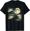 Футболка с принтом "Басс, воющий на луну" Винтажная для рыболова