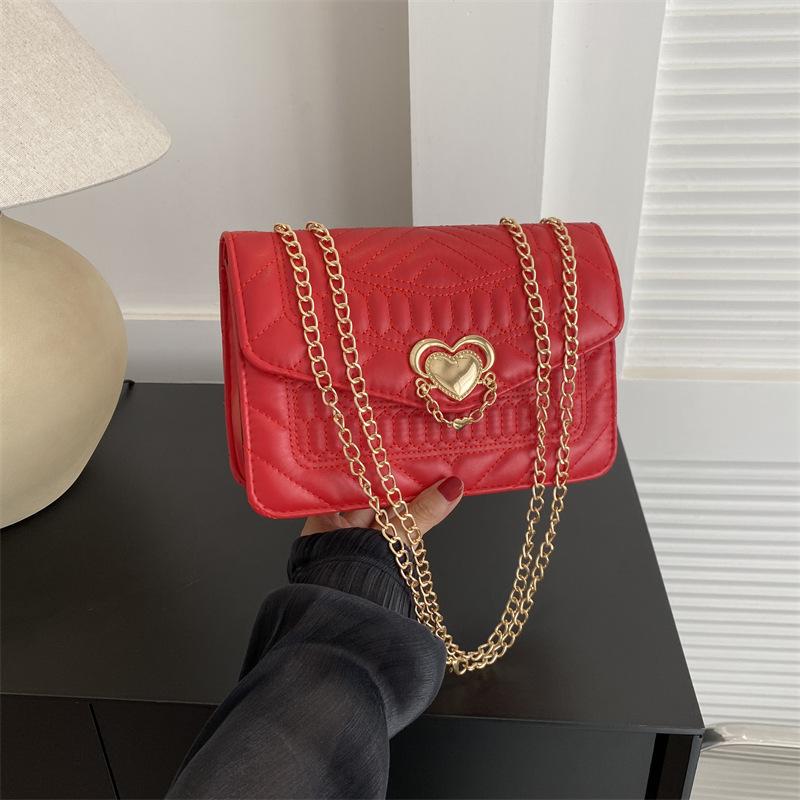 Женская сумка Модная цепочка Сумка на плечо Зарубежный стиль Сумка-мессенджер Модная универсальная Любовь Маленькая квадратная сумка Тренд