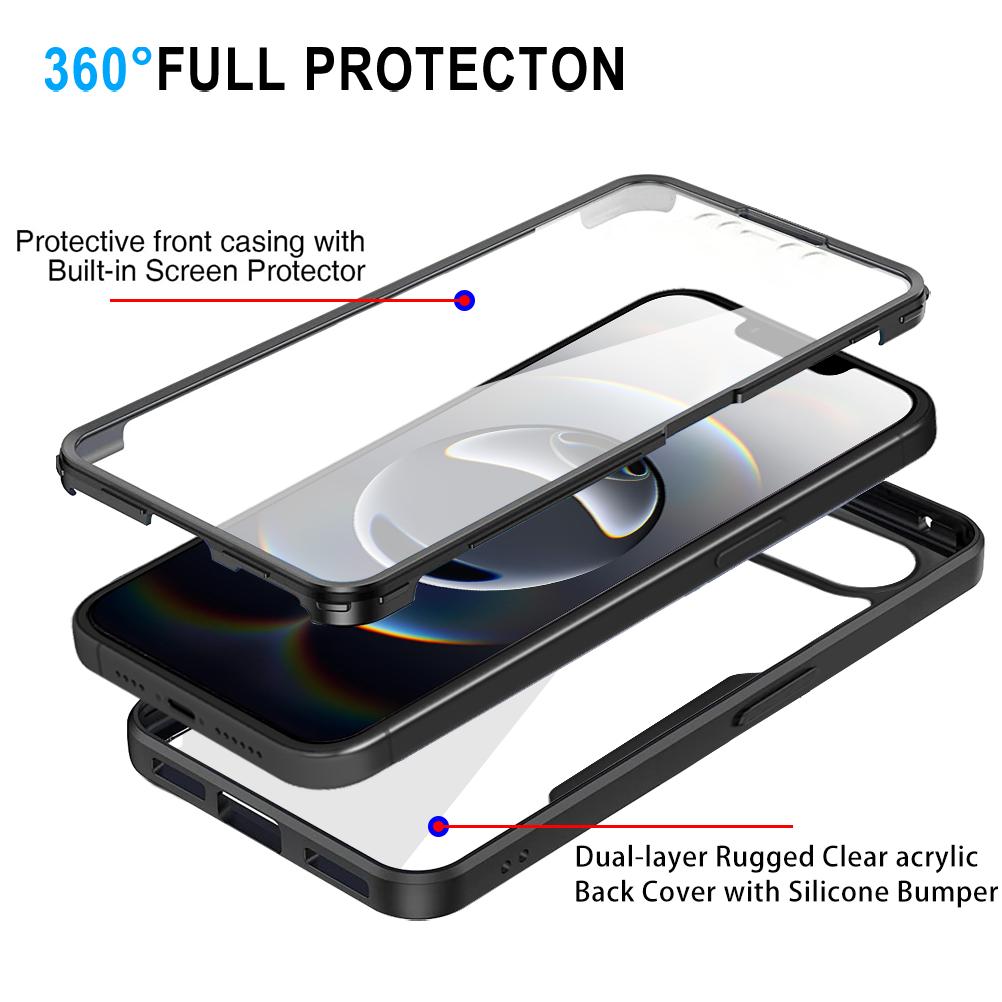 Чехол с полной защитой 360 для iPhone 16e, прозрачный экран с силиконовым бампером, задняя крышка из ТПУ+ПК для iPhone 16 e iPhone16e 2025 Funda