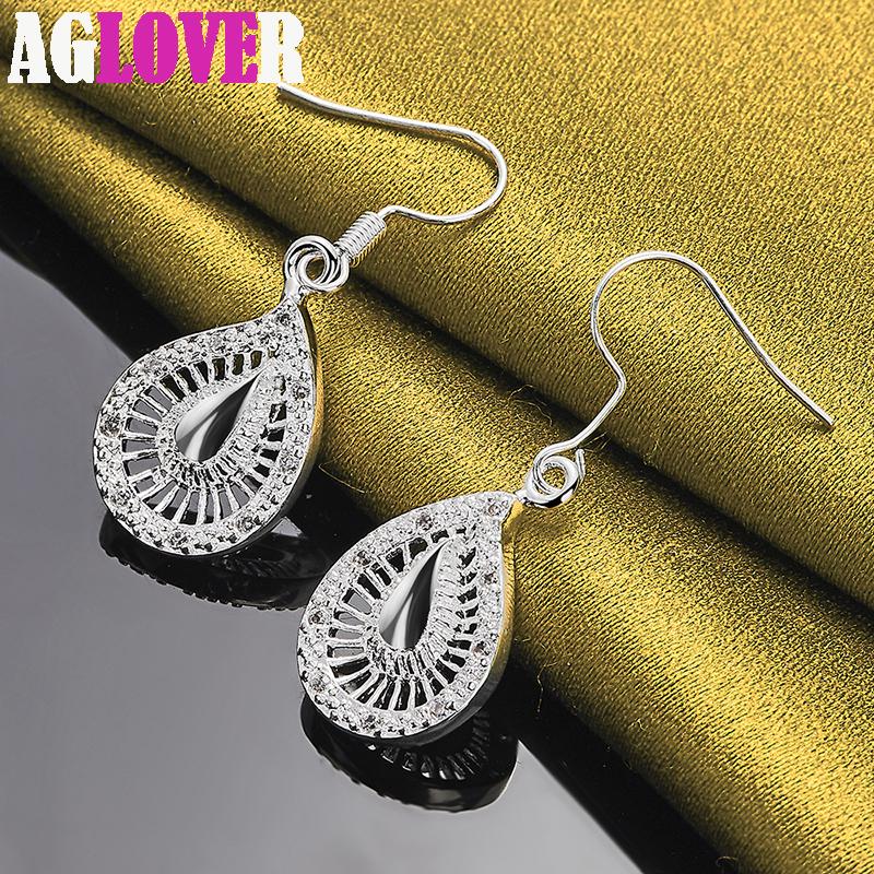 Ювелирные изделия из сережек-капель из стерлингового серебра 925 пробы с каплями воды