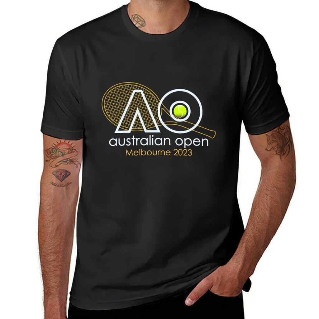Теннисный турнир Australian Open - Мельбурн 2023 Футболка больших размеров топы футболки Футболка с коротким рукавом забавные мужские футболки для тренировок