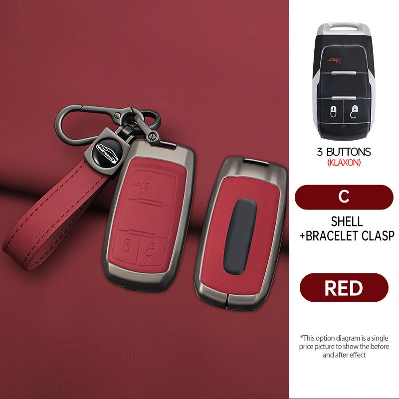 Styling Mouldings 3/4/5/6 Buttons Zinc Alloy Car Key Case Cover Accessories For Dodge RAM 1500 2500 3500 4500 5500 RAM1500 RAM25