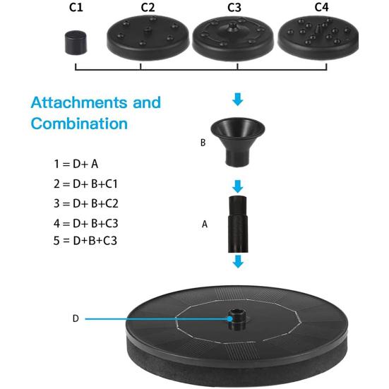 Открытый солнечный фонтан с автоматическим включением/выключением, простая установка, высокая эффективность, птичья ванна, солнечный водяной насос, украшение для фонтана