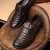 High Quality Genuine Leather Men Summer Sandals Men Casual Shoes Hook & Loop Breathable Middle-aged Footwear Hollow Men Sandals