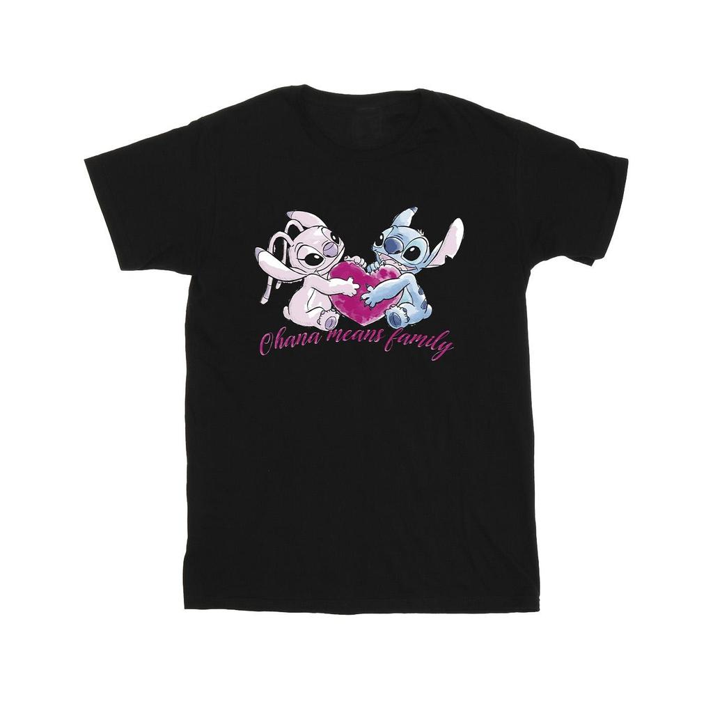 Disney Mens Lilo And Stitch Ohana Heart With Angel T-Shirt