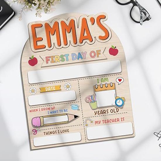Табличка «Первый день в школе» Деревянная табличка с вехой образования Сувенирная доска для рисования маркером Подарки детям на «Снова в школу»