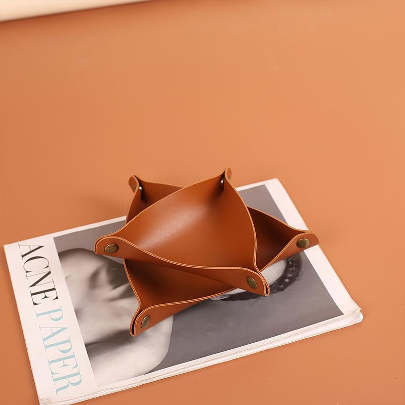 Кожаный ящик для хранения Nordic Ins Wind Key Storage Box Desktop Perch Storage Lounge Lounge Jewelry Lipstick Tray Lounge