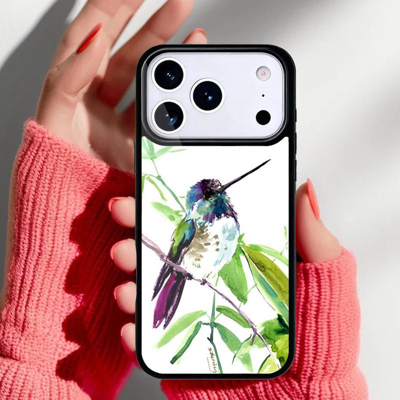 Милый чехол для телефона с колибри для iPhone 17 16 15 14 13 Pro Max Задняя крышка для 12 11 Pro Coque