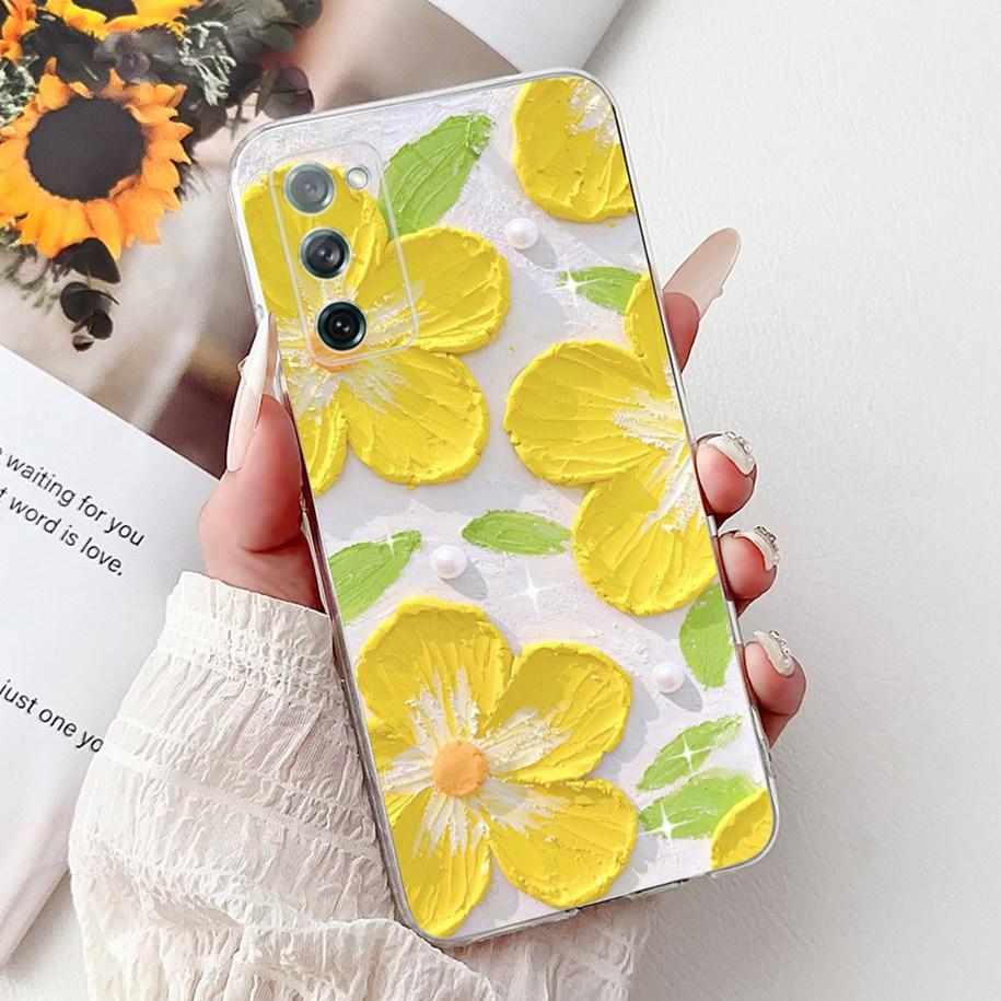 For Samsung Galaxy S20 FE Case SM-G780F S20FE Cover Popular Flower Soft Silicone Cases For Samsung S20 Fan Edition S20Lite Funda