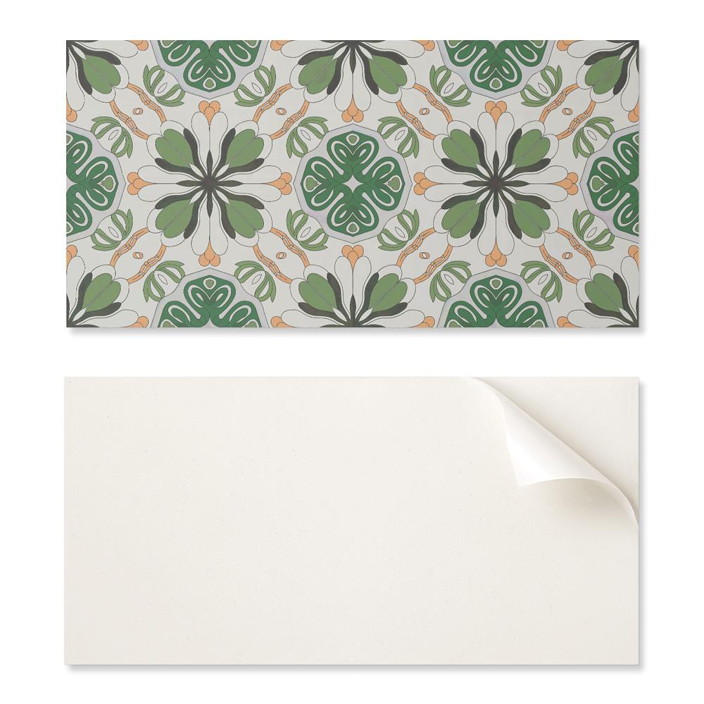 Self-Adhesive Vinyl Panel Perfect for Modern Interiors 100x50 cm Floral Pattern in Symmetry