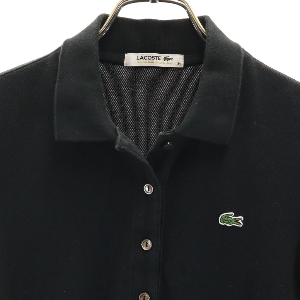 Lacoste Сделано в Японии Платье-поло с коротким рукавом 34 черное ткань пике Женское Б/У
