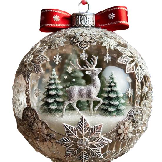 3D Сказочная планета Рождественский орнамент Снежные шары Рождественская елка Снежинка Олень
