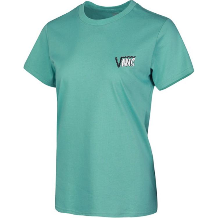 Vans Женская футболка с коротким рукавом с большим мультяшным принтом, зеленые VN0A4MNOJ29