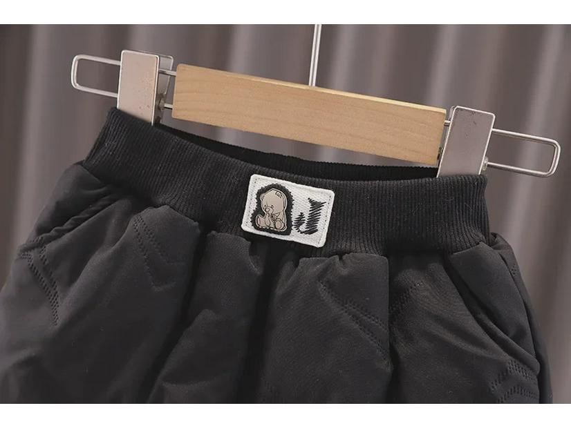 2024 Детские зимние хлопковые бархатные теплые брюки с тиснением в виде мультфильмов