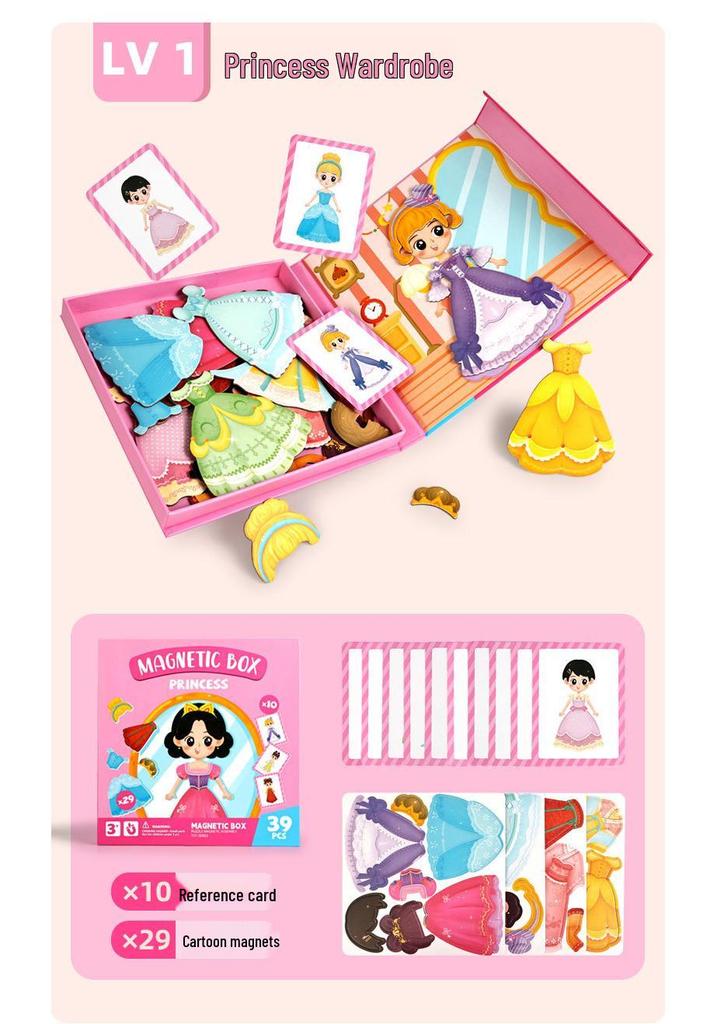 Магнитная игра-одевалка TEMU для детей (Возраст 3-6 лет) - Развивающая игрушка «Сделай сам»