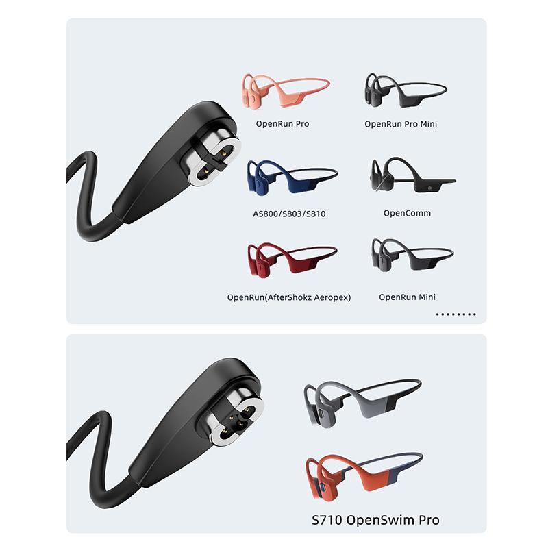 Кабель для быстрой зарядки 2 в 1 для наушников USB Type-C для Shokz As800/S810/S710 Openswim Pro с костной проводимостью, магнитный адаптер для зарядки