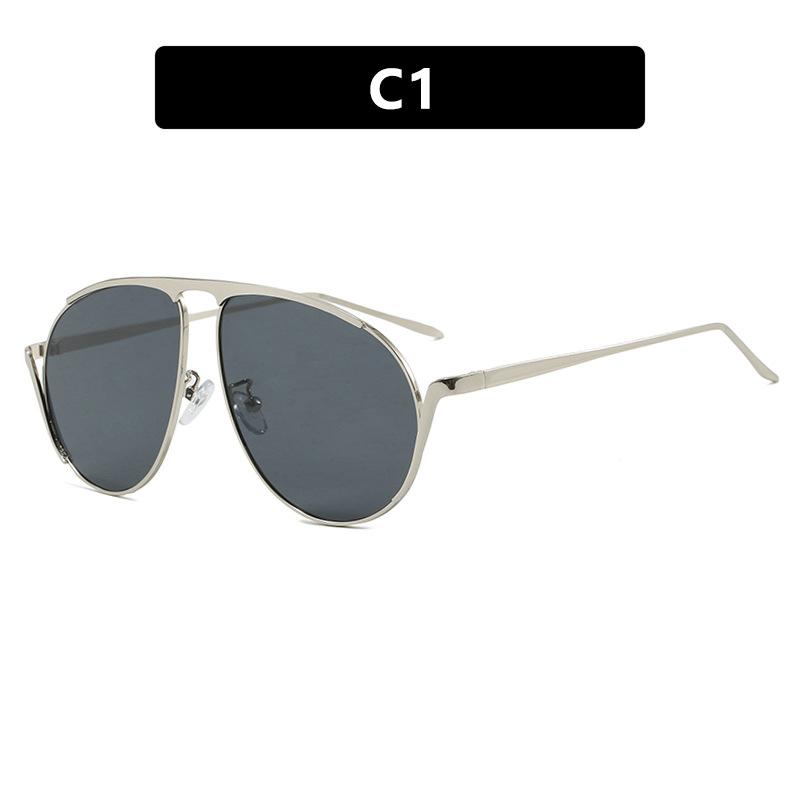 Oversized Pilot Oval Punk Sunglasses Women  Luxury Brand Vintage Metal Frame Sun Glasses For Ladies Outdoor Eyewear Uv400