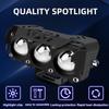 3 Lens Motorcycles LED Headlight Work Spot Light Hi/Low Beam Motorbike Spotlight Driving Fog Lamp External Scooters Headlamps