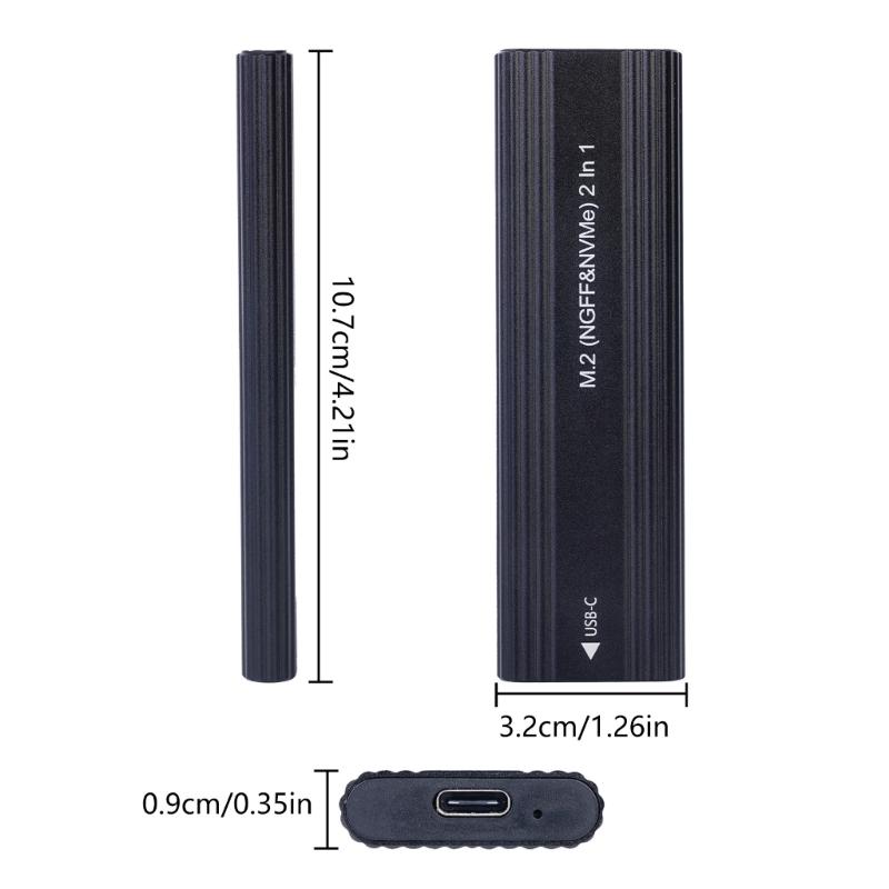 Универсальный внешний корпус для M.2 диска, совместимый с USB 3.2, размеры 2230 2242 2260 2280, Plug-Play, внешний корпус для диска