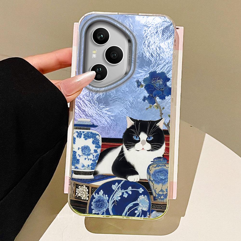 Cat Flower Vortex Pattern Phone Case for Honor 400 200 90 Smart Pro Magic7 6 5 70 Lite X9a X9c X9b X8b X8a X8c X7c X6c X6b Cover