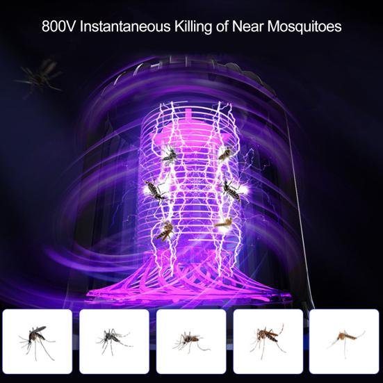 Портативная лампа для уничтожения комаров, USB-солнечная ловушка, светодиодный электрический шок, перезаряжаемый тихий репеллент от комаров