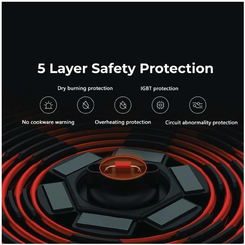 2200 Вт Многофункциональная индукционная плита Сенсорный экран с 5 уровнями защиты Водонепроницаемая и защита безопасности