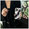 European & American Marble Crossbody Lanyard Phone Case for iPhone 14 and 16 Pro Max