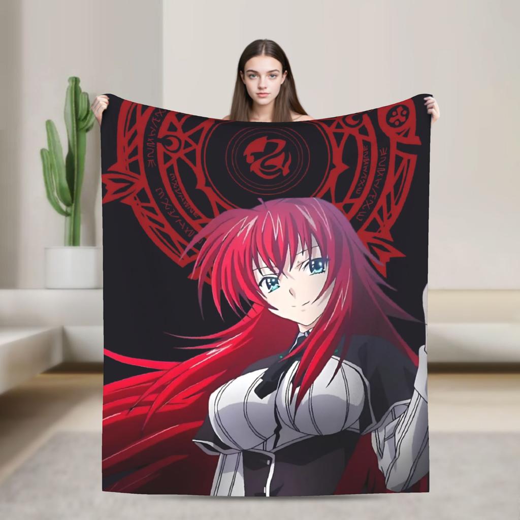 High School DxD Flannel Blanket Anime Super Warm Throw Blanket for Living Room Decorative Funny Bedspread Sofa Bed Cover