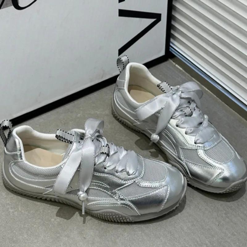 Мода 2025 Высокое качество Женская обувь Шнуровка спереди Женские вулканизированные туфли Мода Сетка Новые Удобные Дышащие Кроссовки Zapatos