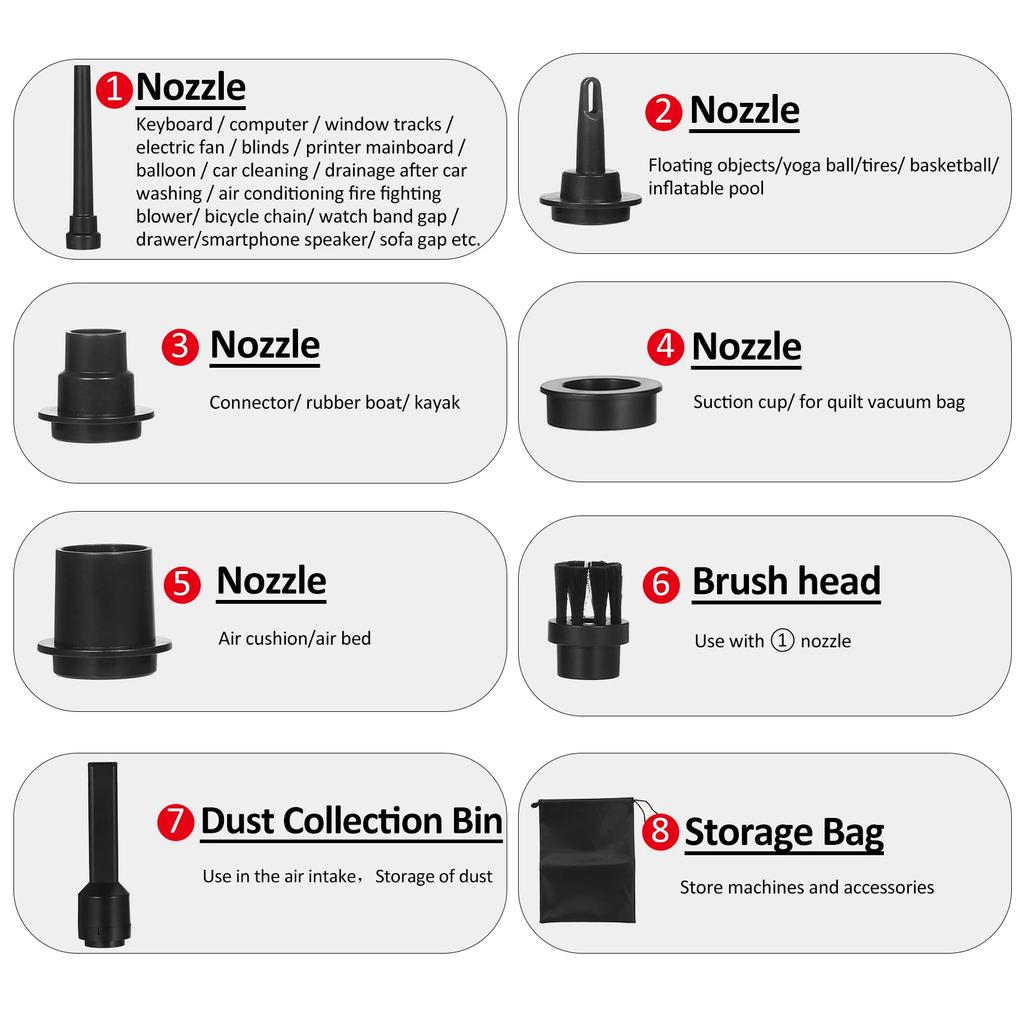 100 Вт 7500 мАч Электрический очиститель воздуха Пылесос Электрический очиститель воздуха Пылесос со сжатым воздухом - очиститель с цифровым двигателем щетки экрана