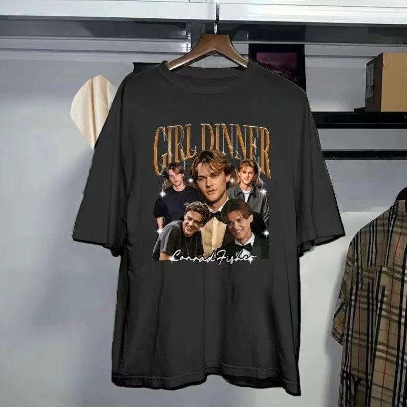 Винтажная футболка Conrad Fisher Dinner Fan Shirt Команда Conrad Лето, когда я стала красивой Футболка Ретро Романтика Топ Графические футболки Унисекс