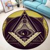 Masonic Round Carpet Freemasonry Non-slip Rug Freemason Living Room Large  All Seeing Eye S Tea Table or Chair Mat