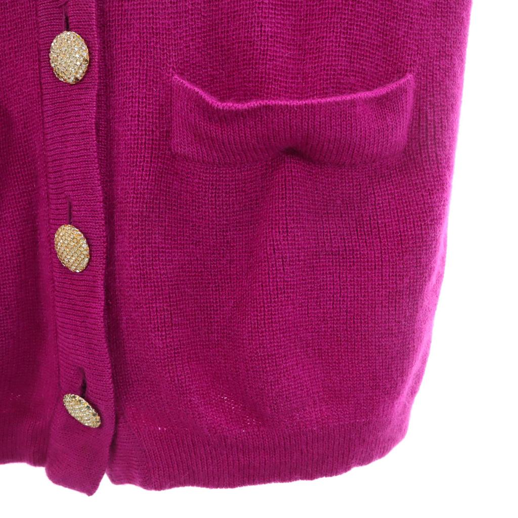 Yves Saint Laurent 90s Old Long Sleeve Knit Cardigan M Purple Women Used