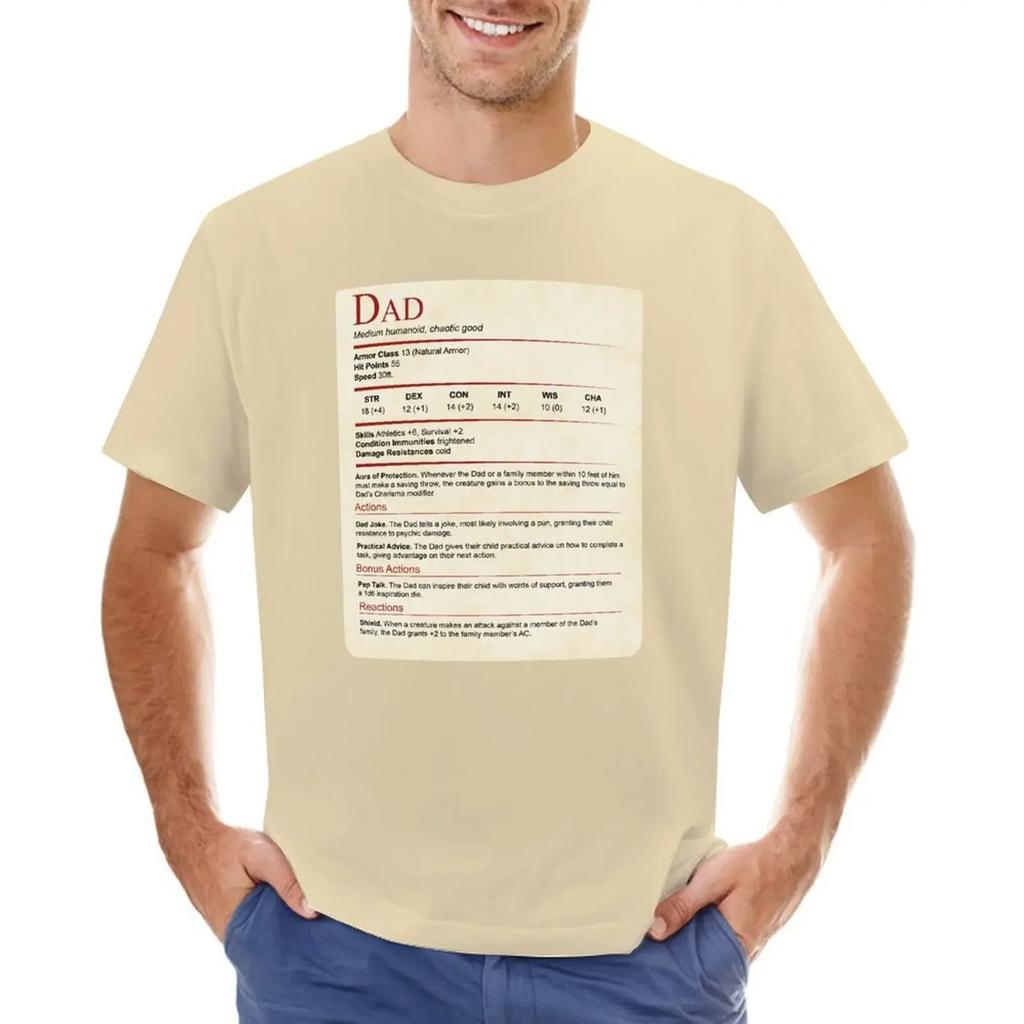 D&D Dad Stat Block T-shirt plus size tops tees summer top sweat shirts,