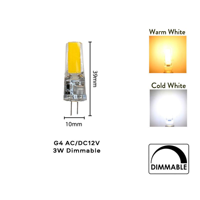 5 шт. светодиодных лампочек G4 G9 COB с регулируемой яркостью 12 В 220 В 3 Вт 6 Вт, заменяющих 40 Вт галогенную лампу накаливания для люстры, декоративное освещение