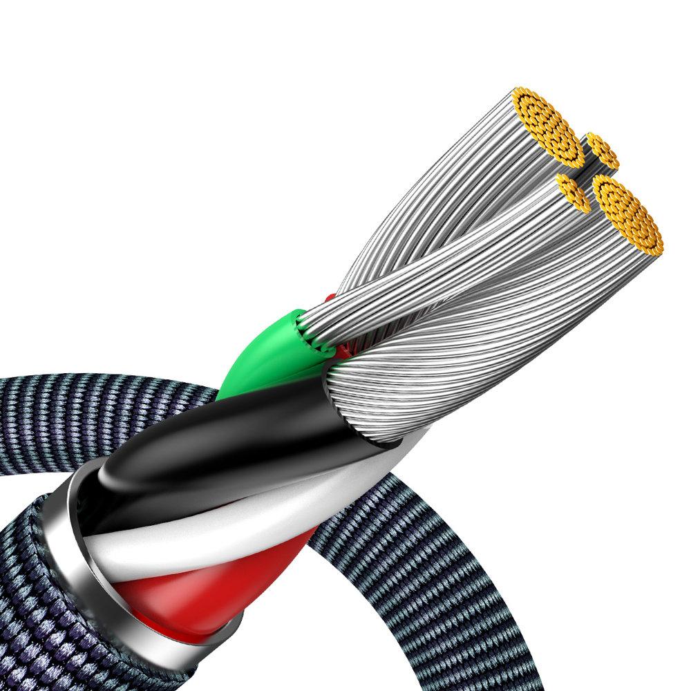 Cable for fast charging and data transfer USB Iphone Lightning 24A 2m black