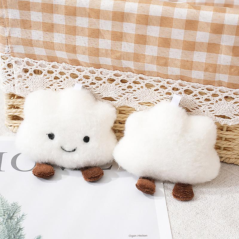 Мультяшный милый белый плюшевый брелок-подвеска в виде облака Kawaii Key Charms Мягкая кукла-игрушка в подарок девочке рюкзак аксессуары украшения