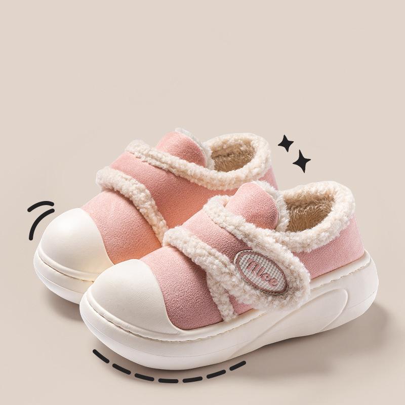 Женские весенние теплые хлопковые зимние сапоги повседневные короткие сапоги-трубы с толстой подошвой из флиса и меха зимние домашние тапочки из хлопка на липучке туфли 34-41