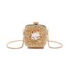 Elegant Rhinestone Evening Bag Gold/Silver Mini Lipstick Bag Retro Banquet Chain Bag  Girls